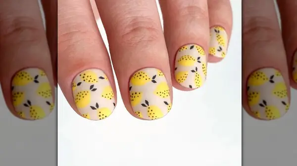 matte lemon manicure
