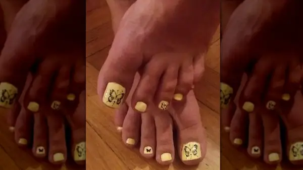 butter yellow pedicure idea