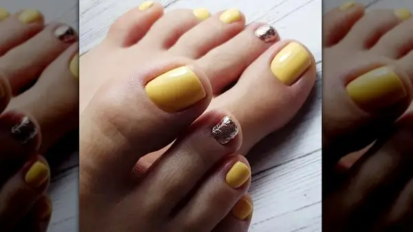 butter yellow pedicure idea