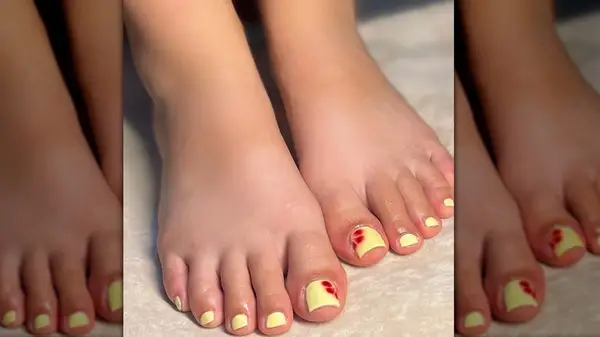 butter yellow pedicure idea