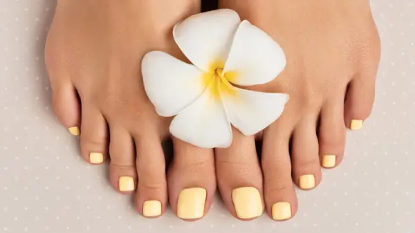 רעיונות פדיקור צהוב חמאה שנמצאים במגמה לחלוטין בשנת 2025