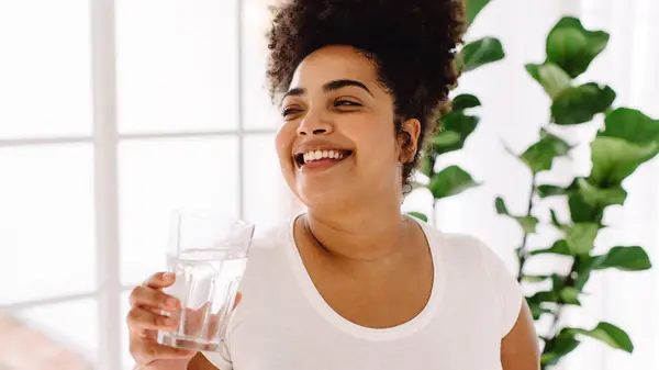 woman drinking water