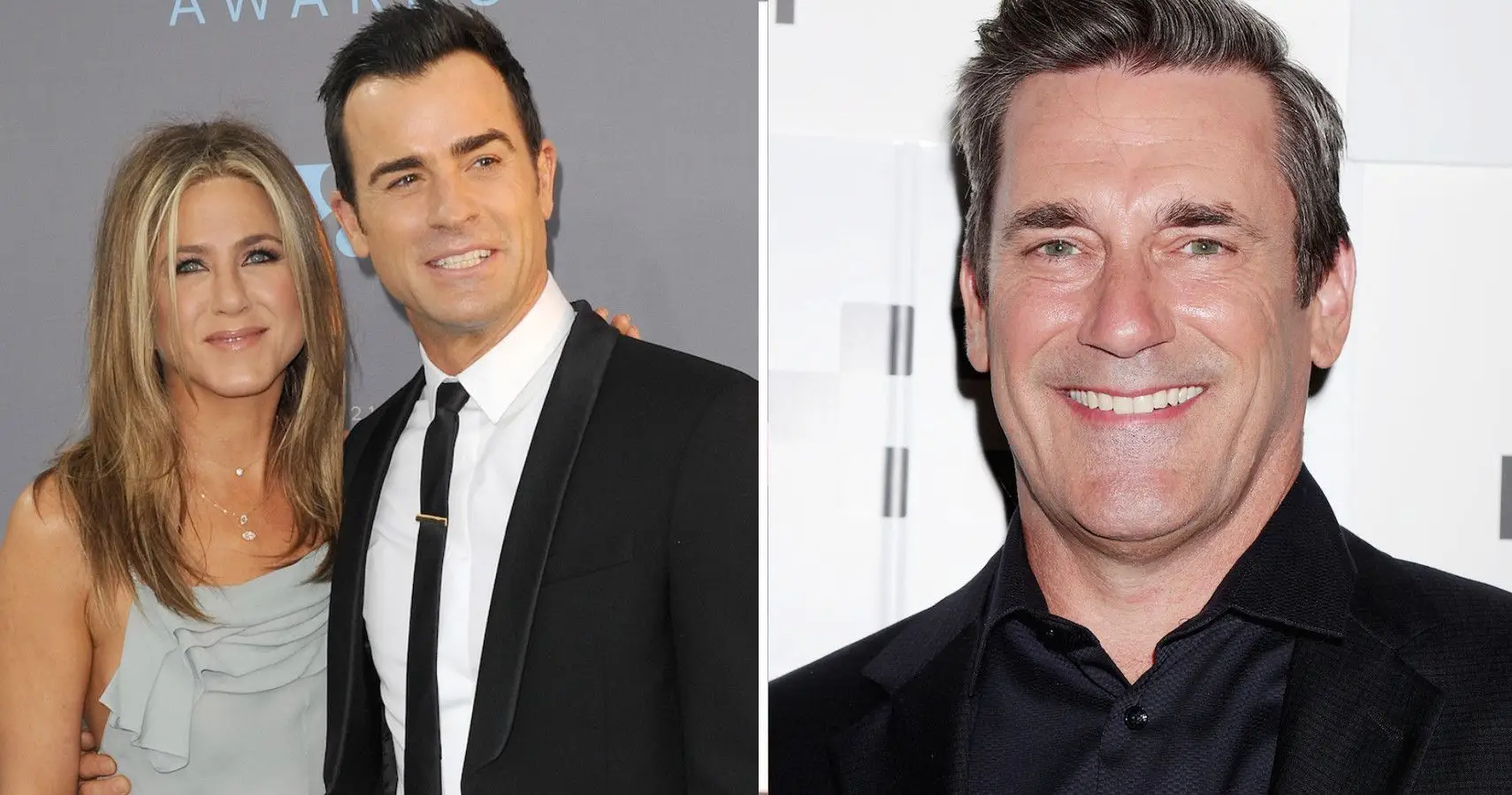 Jennifer Aniston, Justin Theroux och Jon Hamm på röda mattan