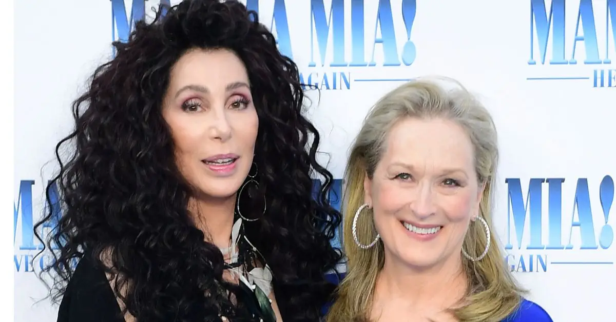 Cher og Meryl Streep ved premieren til Mamma Mia Here We Go Again