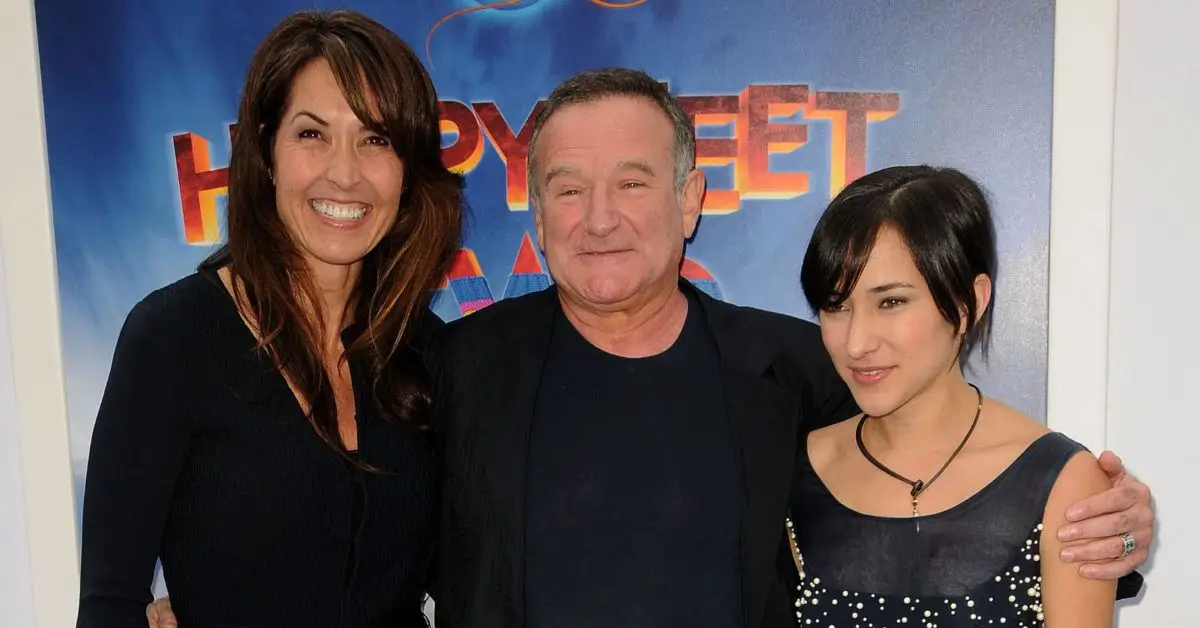 Robin Williams con sua figlia Zelda Williams e sua moglie Susan Schneider Williams