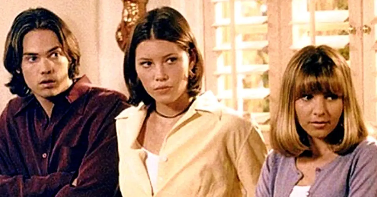 7th Heaven-Szene mit Barry Watson, Jessica Biel und Beverley Mitchell