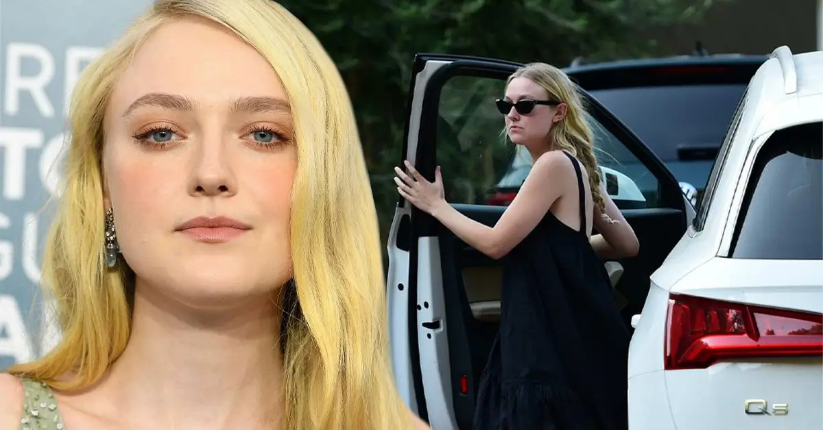 Dakota Fanning iført en støttende dame-t-shirt