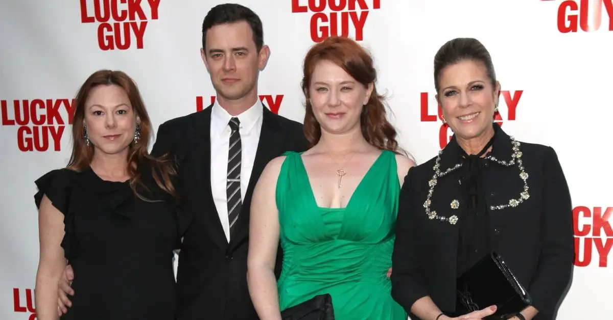 Samantha Bryant, Colin Hanks, Elizabeth Ann Hanks und Rita Wilson bei einer Theaterpremiere