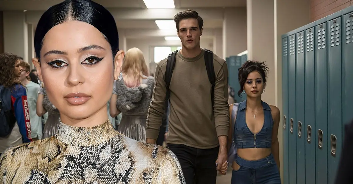 Alexa Demie dans une photo de la série avec sa co-star Jacob Elordi
