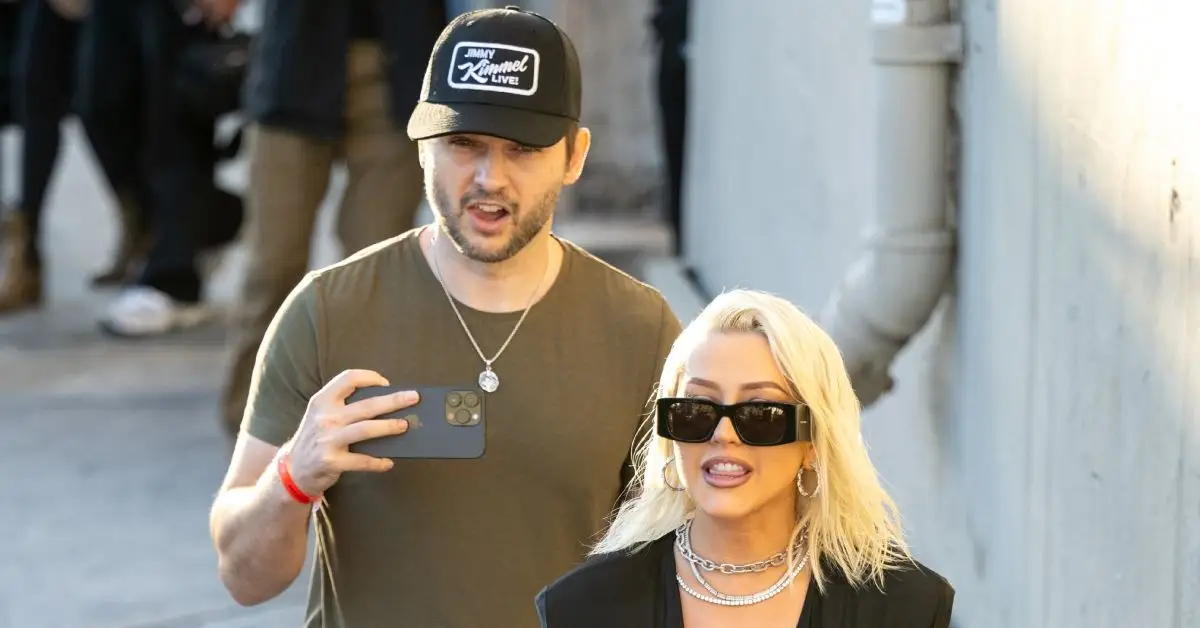 Matthew Rutler und Christina Aguilera bei Jimmy Kimmel Live!