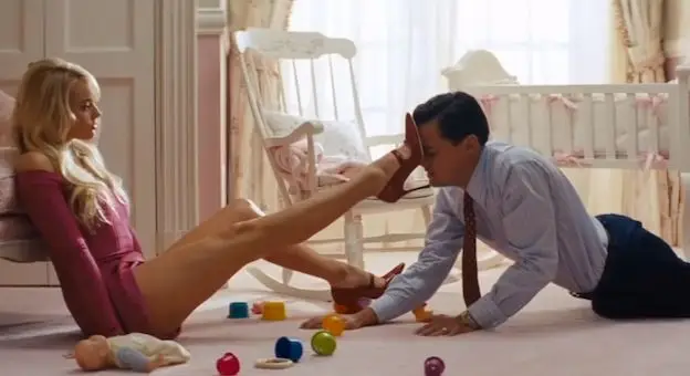 Margot Robbie og Leonardo Dicaprio i Wolf Of Wallstreet