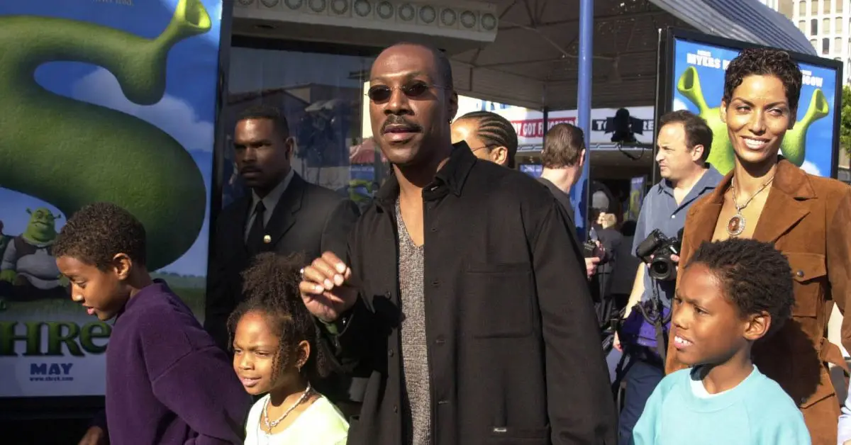 Eddie Murphy a Nicole Mitchell s rodinou před rozvodem