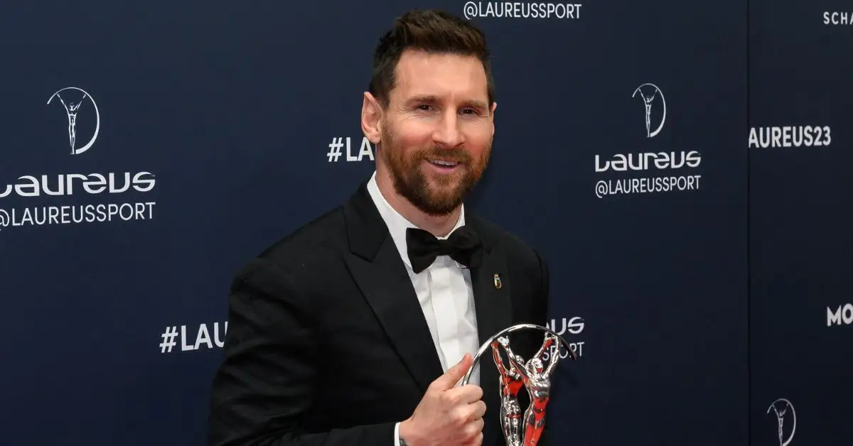 Lionel Messi durante gli arrivi sul tappeto rosso dei Laureus World Sport Awards 2023 a Cour Vendome, Parigi