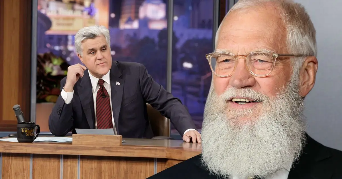 Jay Leno y David Letterman uno al lado del otro