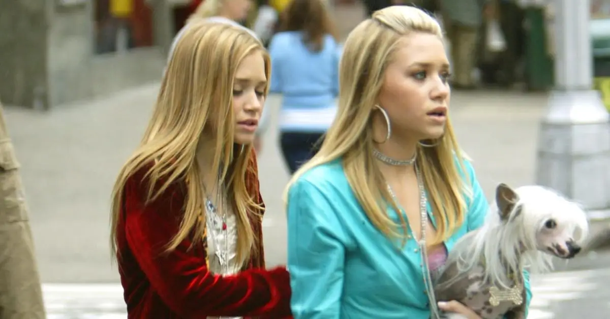 Mary-Kate e Ashley Olsen durante le riprese del New York Minute