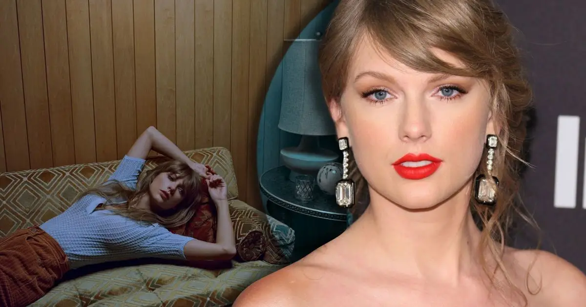 Taylor Swift ligger på soffan under sin musikvideo
