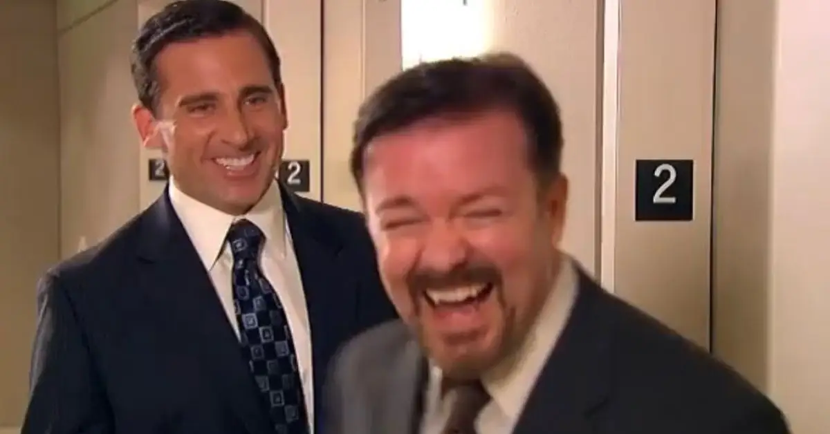 Ricky Gervais og Steve Carell fra en The Office-blooper