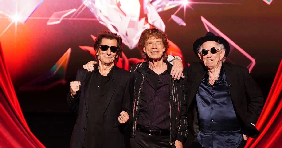 Os membros da banda Rolling Stones Keith Richards e Mick Jagger Hackney Diamonds