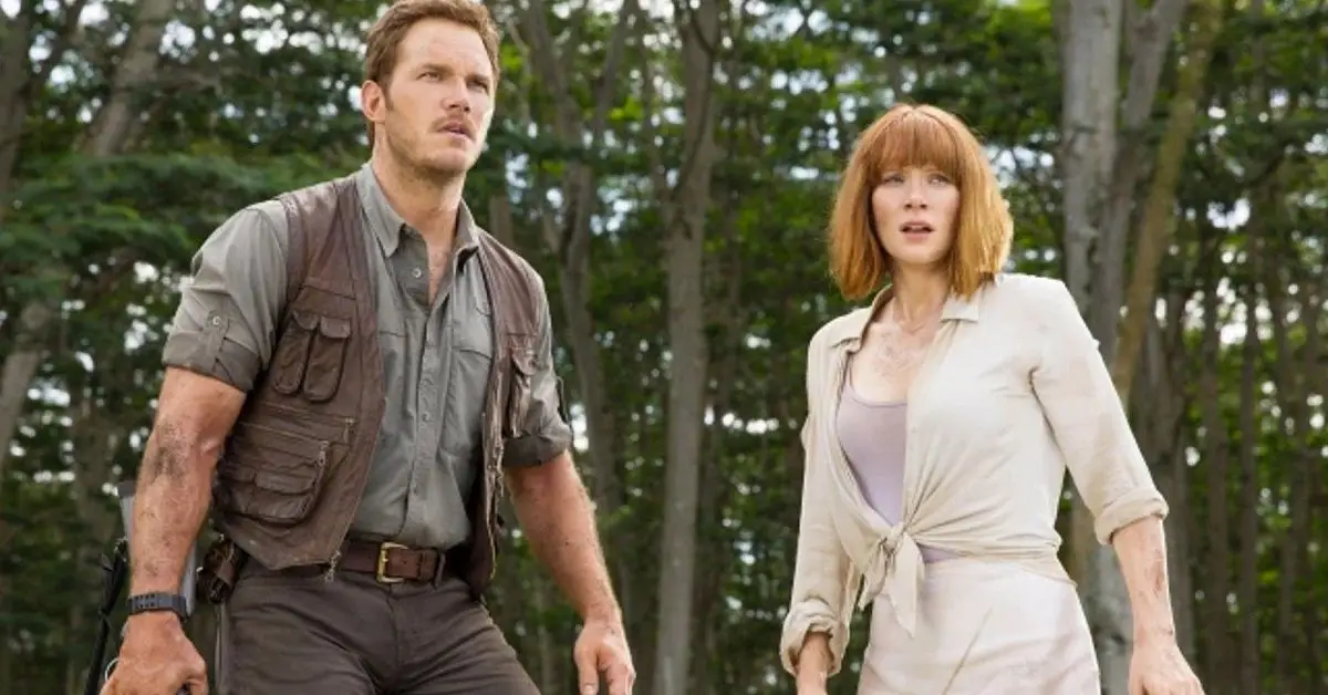Chris Pratt y Bryce Dallas Howard en Jurassic World