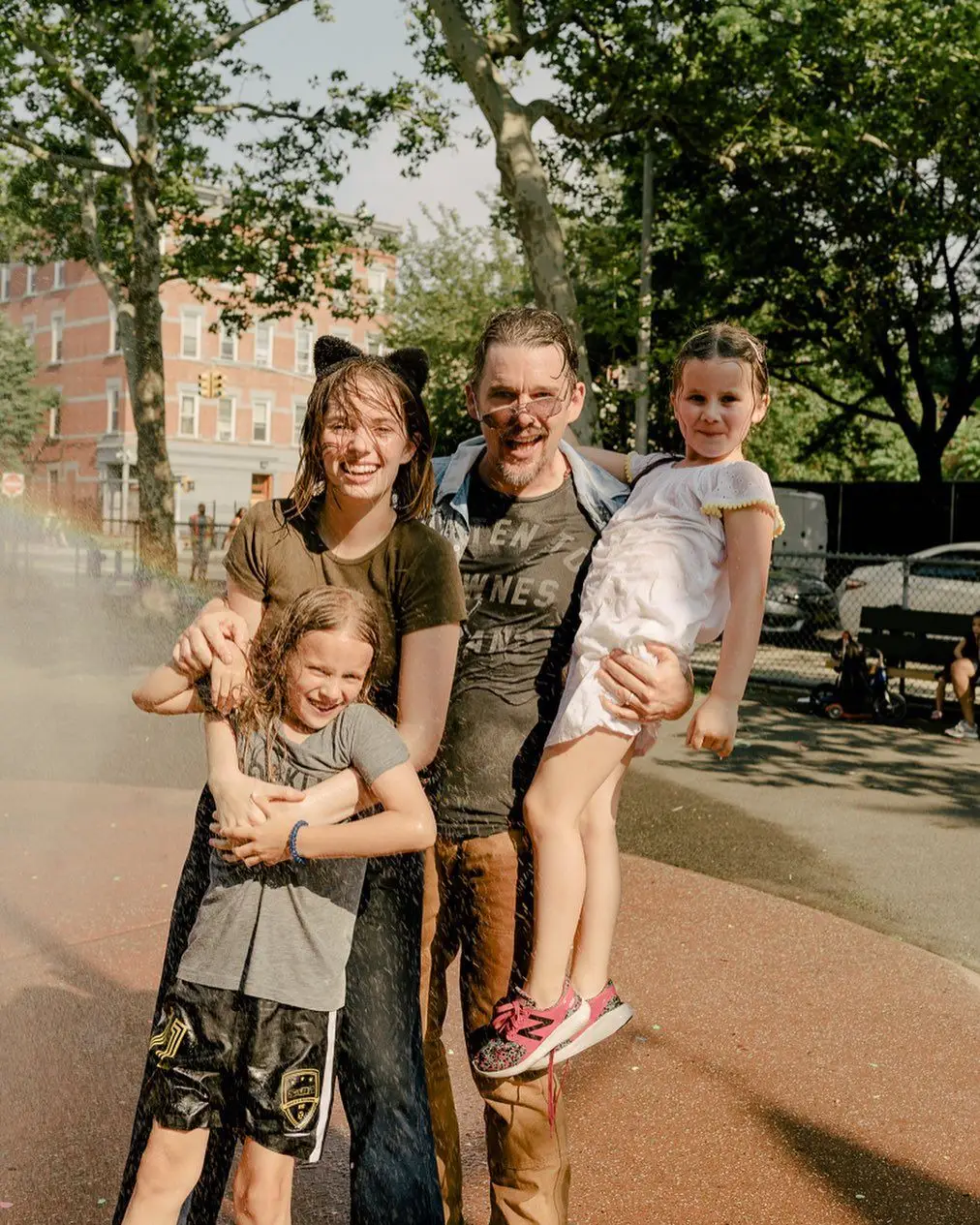 Ethan Hawke, Maya Hawke, Clementine Hawke og Indiana Hawke