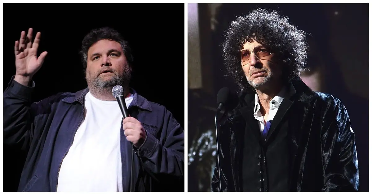 Howard Stern und der ehemalige Co-Moderator Artie Lange sehen wütend und unglücklich aus
