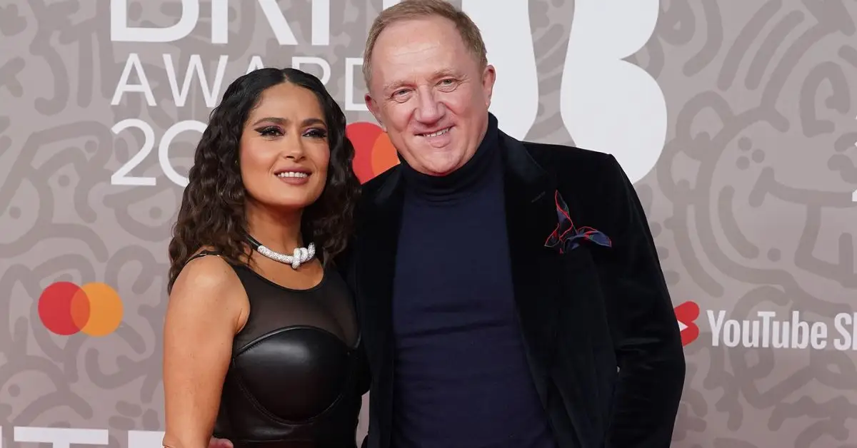 Francois-Henri Pinault a Salma Hayek na Brit Awards 2023 v O2 Arene v Londýne