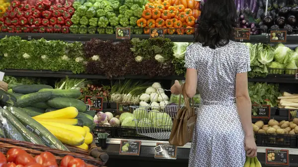 Woman grocery shopping