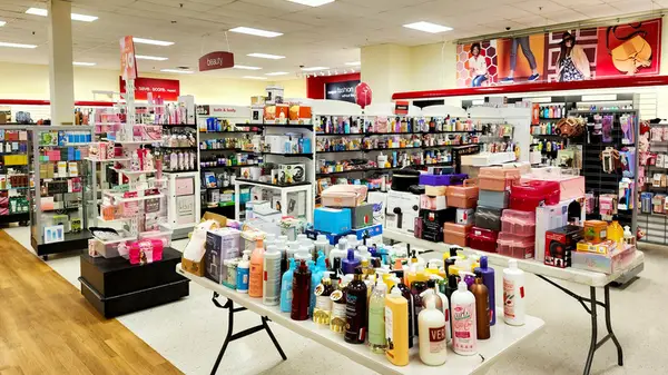 The interior of a beauty area in a TJ Maxx department store