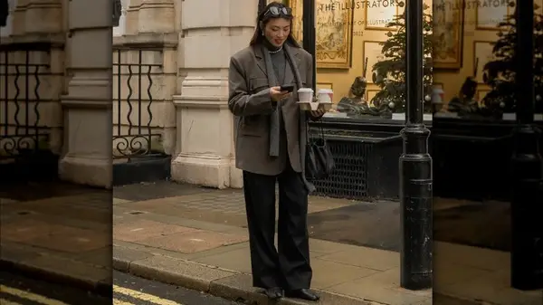 mismatched slouchy suit outfit