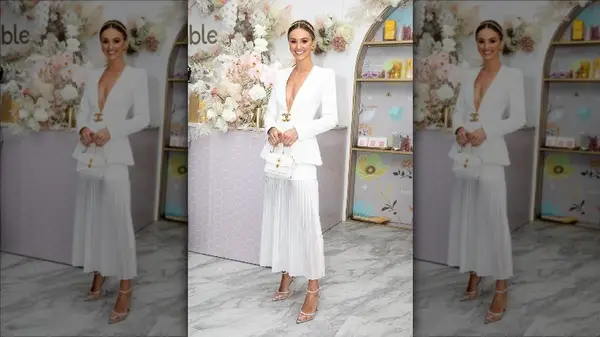 Woman in all white outfit