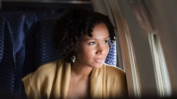 woman on plane