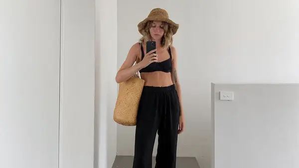 Woman in a black outfit