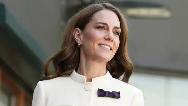 Kate Middleton smiling at Wimbledon 2025