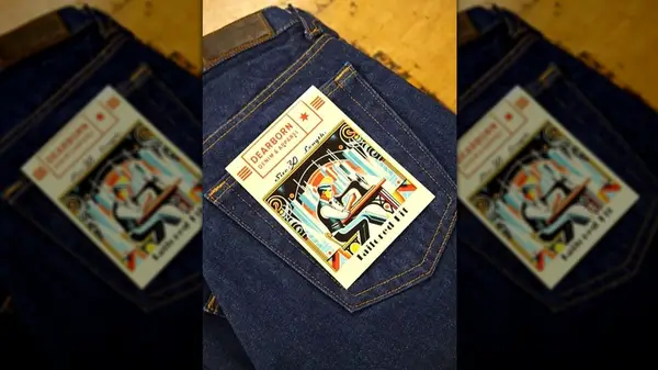 A pair of Dearborn Denim jeans