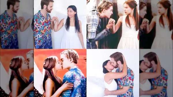 Side by side Romeo and Juliet cosplay