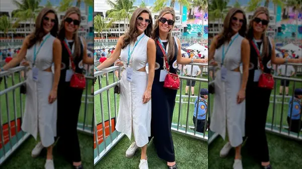 kaitlan collins in white cutout dress at F1 in 2022