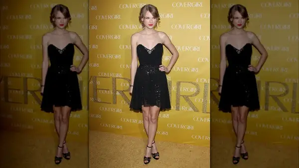 Taylor Swift in a black dress