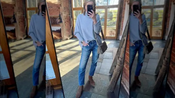 A woman wearing AG jeans