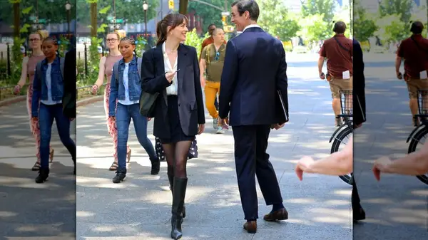 Dakota Johnson filming Materialists