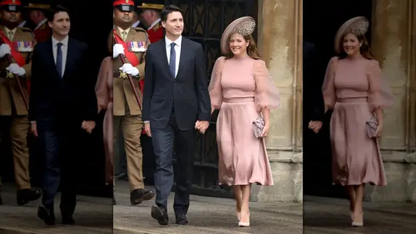 Sophie Grégoire Trudeau and Justin Trudeau attend the coronation of King Charles III in May 2023