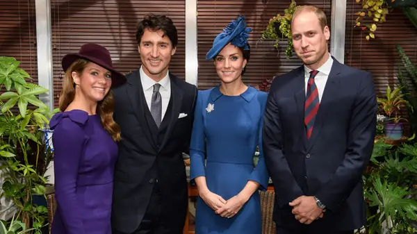 Sophie Grégoire Trudeau, Justin Trudeau, Catherine, Princess of Wales, and Prince William at an event in Canada in 2016
