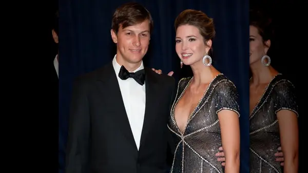 Ivanka Trump and Jared Kushner posing together at the White House Correspondents