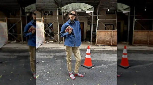 Woman posing on the street