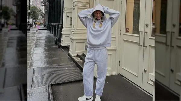 Woman wearing sweatsuit 