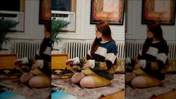 playing vinyl records