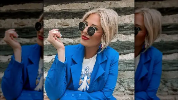 woman in blue blazer