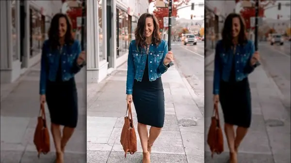 woman in jean jacket