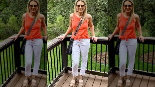 woman in leopard print flatforms