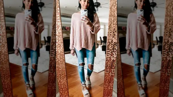 woman in jeans and sandals