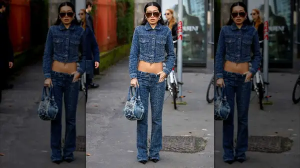 Low-rise jeans and matching jacket